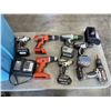 Image 2 : TOTE FULL OF ASSORTED CORDLESS POWER TOOLS, BATTERIES AND CHARGERS