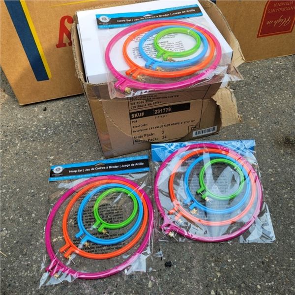 BOX OF 24 SETS OF 4 HOOP CROCHET ACCESSORIES EACH SET CONSIST OF 4", 6", 8" AND 10" SIZE HOOPS