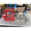 Image 1 : CRATE OF DRAWER SLIDERS, HINGES, HARDWARE, ETC