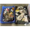 Image 2 : 3 TRAYS OF ASSORTED SHOP TOOLS, SUPPLY, BITS AND JUMPER CABLES