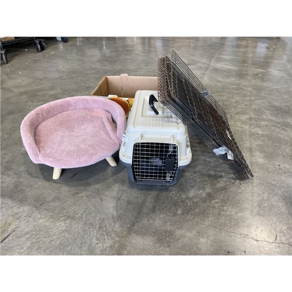 DOG KENNEL AND DOG FENCE AND PET BED