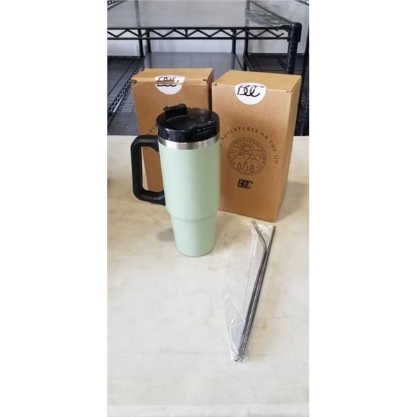 2 NEW 30OZ STAINLESS DUAL WALL TUMBLERS