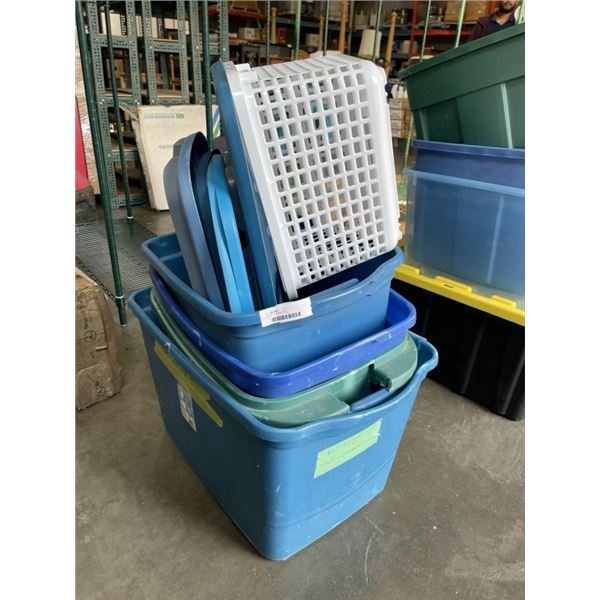 5 TOTES W/ SOME LIDS