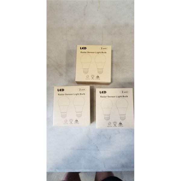 3 NEW 2PACKS OF LED RADAR SENSOR LIGHT BULBS