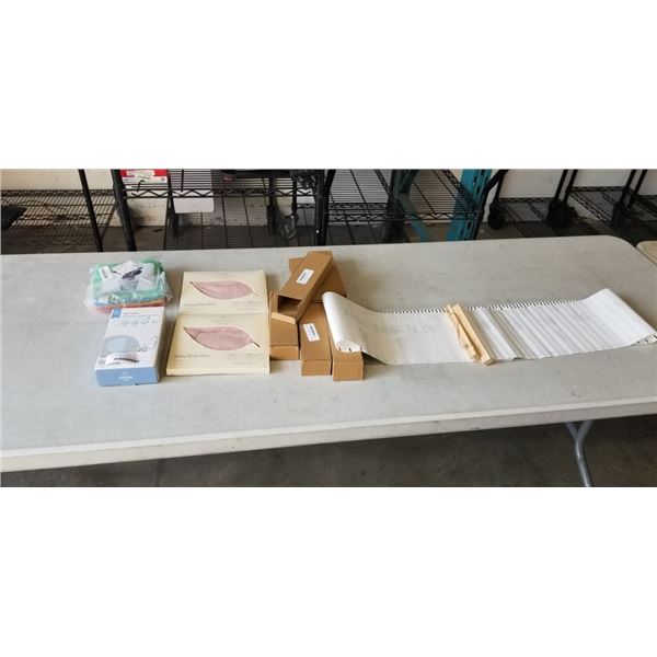 ASSORTED NEW BABY AND TODDLER ITEMS, GROWTH CHARTS, BURB BIBS, NASAL ASPIRATOR ETC
