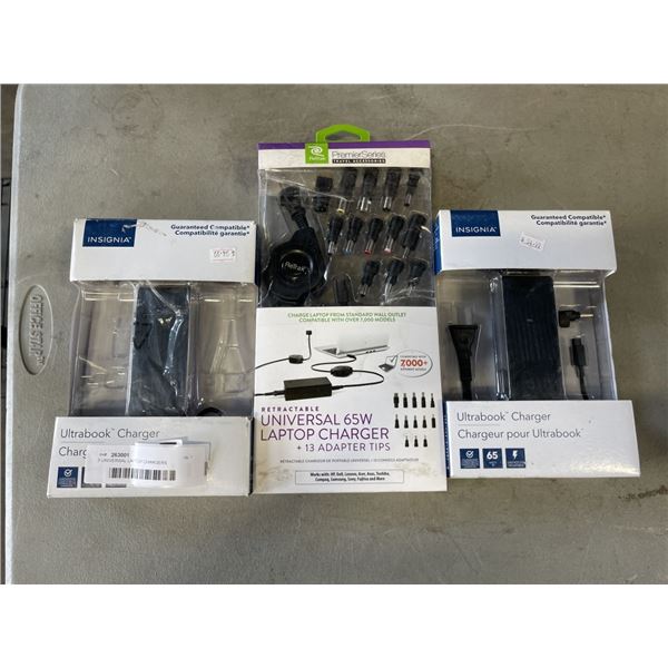 3 UNIVERSAL LAPTOP CHARGERS