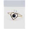 Image 1 : 10KT YELLOW GOLD NATURAL BLUE SAPPHIRE (0.17CT) HEART SHAPE RING, SIZE 4, W/A $580.00. SAPPHIRE IS T