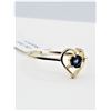 Image 2 : 10KT YELLOW GOLD NATURAL BLUE SAPPHIRE (0.17CT) HEART SHAPE RING, SIZE 4, W/A $580.00. SAPPHIRE IS T