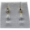 Image 1 : 14KT YELLOW GOLD NATURAL WHITE TOPAZ WITH CZ DANGLING EARRING, RETAIL $350.00.