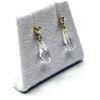 Image 2 : 14KT YELLOW GOLD NATURAL WHITE TOPAZ WITH CZ DANGLING EARRING, RETAIL $350.00.