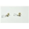 Image 3 : 14KT YELLOW GOLD NATURAL WHITE TOPAZ WITH CZ DANGLING EARRING, RETAIL $350.00.