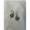 Image 2 : PAIR OF 925 STERLING SILVER W/ GREEN STONE DANGLE EARRINGS MARKED 925