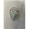 Image 1 : HAND CRAFTED SILVER W/ 3 PEARLS AND GREEN NATURAL STONE BROOCH