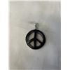 Image 1 : STERLING SILVER/ WOOD MILAGRO PEACE SIGN PENDANT/ HANGER TESTED AND MARKED 925 MILAGRO