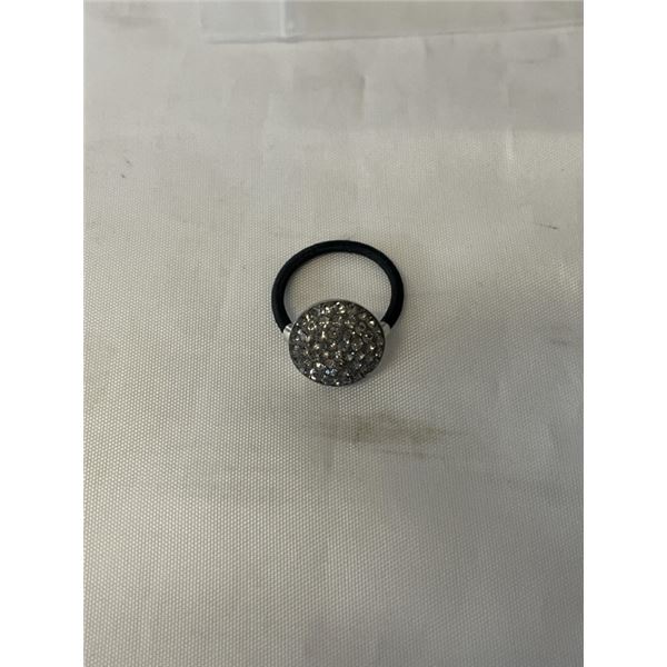 925 STERLING SILVER W/ BLACK CORD RING MARKED 925