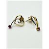 Image 2 : 14KT YELLOW GOLD NATURAL ENHANED RUBY HEART SHAPE EARRING, RETAIL $400.00. RUBY IS THE BIRTHSTONE FO