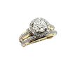 Image 3 : GOLD PLATED STERLING SILVER NATURAL DIAMOND (0.17CT) ENGAGEMENT RING AND WEDDING BAND, SIZE 8, W/A $