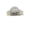 Image 4 : GOLD PLATED STERLING SILVER NATURAL DIAMOND (0.17CT) ENGAGEMENT RING AND WEDDING BAND, SIZE 8, W/A $