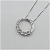 Image 1 : STERLING SILVER NATURAL DIAMOND (0.11CT) CIRCLE PENDANT WITH STERLING SILVER CHAIN, W/A $280.00. DIA
