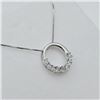 Image 2 : STERLING SILVER NATURAL DIAMOND (0.11CT) CIRCLE PENDANT WITH STERLING SILVER CHAIN, W/A $280.00. DIA