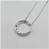 Image 4 : STERLING SILVER NATURAL DIAMOND (0.11CT) CIRCLE PENDANT WITH STERLING SILVER CHAIN, W/A $280.00. DIA