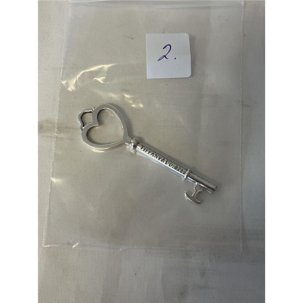 STERLING SILVER TIFFANY AND CO 925 KEY PENDANT, UNAUTHENTICATED