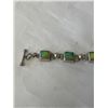 Image 2 : HEAVY SOLID STERLING SILVER W. STONES BRACELET MARKED MEXICO 925 20.4G TW