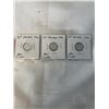 Image 1 : 3 CANADIAN WWII SILVER KING GEORGE VI 10 CENT 1942, 1943, 1944 .900 SILVER