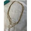 Image 1 : 10 STRANDS GOLD WITH PEARLS CHAIN NECKLACE, MARKED HJ 18GF