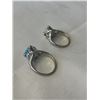 Image 2 : 2 SILVER W/ VENETIAN MILLE FIORE GLASS STONE RINGS