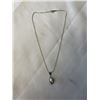 Image 1 : WHITE GOLD PLATED W/ GENUINE PEARL PENDANT AND CHAIN NECKLACE MARKED EA 18K GF