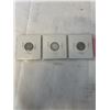 Image 2 : 3 CANADIAN SILVER SMALL 5 CENTS 1913, 1916, 1917 .925