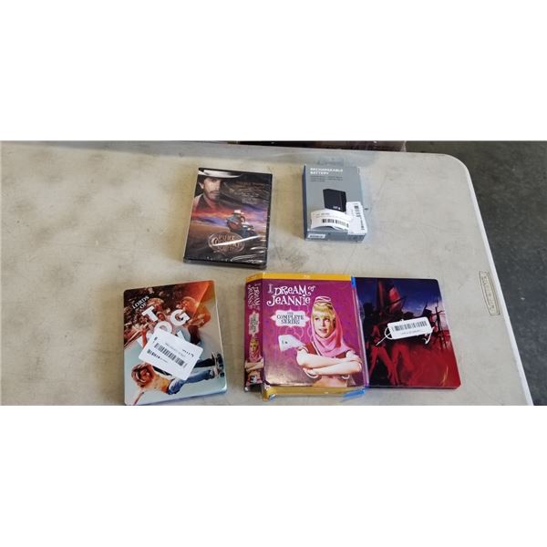 NEW DVD'S AND GO PRO RECHARGEABLE BATTERY