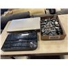 Image 1 : TWO BLUERAY/DVD PLAYERS AND TRAY OF CELL PHONE BATTERIES