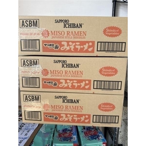 3 CASES OF SAPPORO ICHIBAN MISO RAMEN NOODLES, SEPT. 6 2025