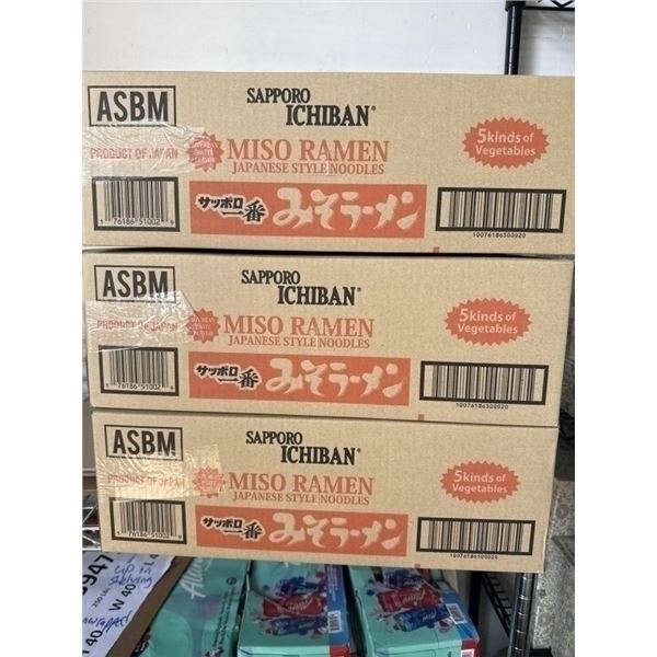 3 CASES OF SAPPORO ICHIBAN MISO RAMEN NOODLES, SEPT. 6 2025
