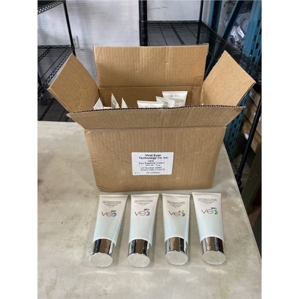 NEW CASE OF 24 EYE ESSENCE CREAM, 200ML BOTTLES, PAST BEST BEFORE