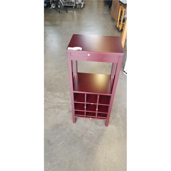WINE STORAGE SIDE TABLE W/ GLASS RACK