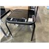 Image 2 : 3 NEW OUTDOOR SIDE TABLES - 2 BLACK W/ GLASS TOPS, 1 FOLDING NATURAL WOOD
