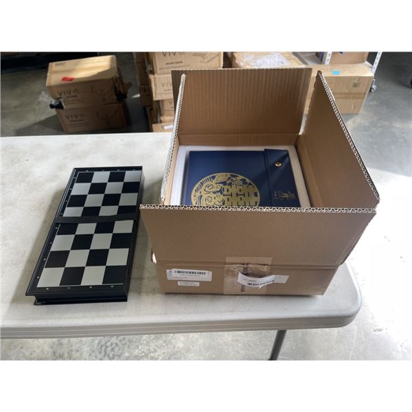 YELLOW MOUNTAIN MAHJONG CASED BOARD GAME AND CHESS SET
