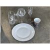 Image 2 : LARGE TOTE OF ASSORTED HOUSEHOLD DISHES, GLASSWARE ETC