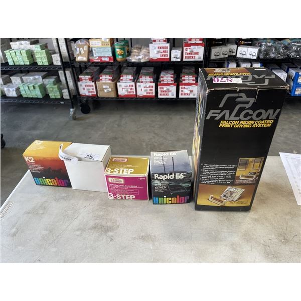 VINTAGE FALCON PRINT DRYING SYSTEM, AND ASSORTED COLOR CHEMISTRY