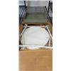 Image 1 : NEW WHITE ROUND SIDE TABLE AND HANDMADE LEATHER TRAY