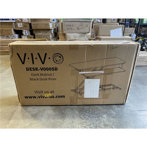 VIVO DARK WALNUT / BLACK DESK RISER