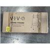 Image 1 : VIVO HEAVY DUTY ROLLING STUDIO TV CART WITH WOODEN SHELF