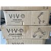 Image 3 : 2 VIVO MECHANICAL SINGLE ARM DESK MOUNTS, 2 VIVO SINGLE MONITOR DESK MOUNTS AND KEYBOARD TRAY