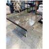 Image 4 : NEW RATANA HAVANA CLUB  48' SQAURE DINING TABLE WITH CLEAR TEMPERED GLASS TOP, 2 TONE TOP AND BASE, 