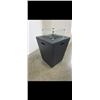 Image 2 : NEW 22" x 22" PROPANE FIREPIT WITH NATURAL GAS CONVERSION KIT, COVER, GLASS WIND GUARD AND ROCKS 37,