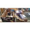 Image 1 : 2 BOXES OF COLECTIBLES - BOW MAKER, BUTTONS,  THREAD TREE, ETC