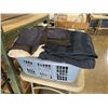 Image 3 : BIN OF TOWELS, BEDDING + NEW CUTAINS